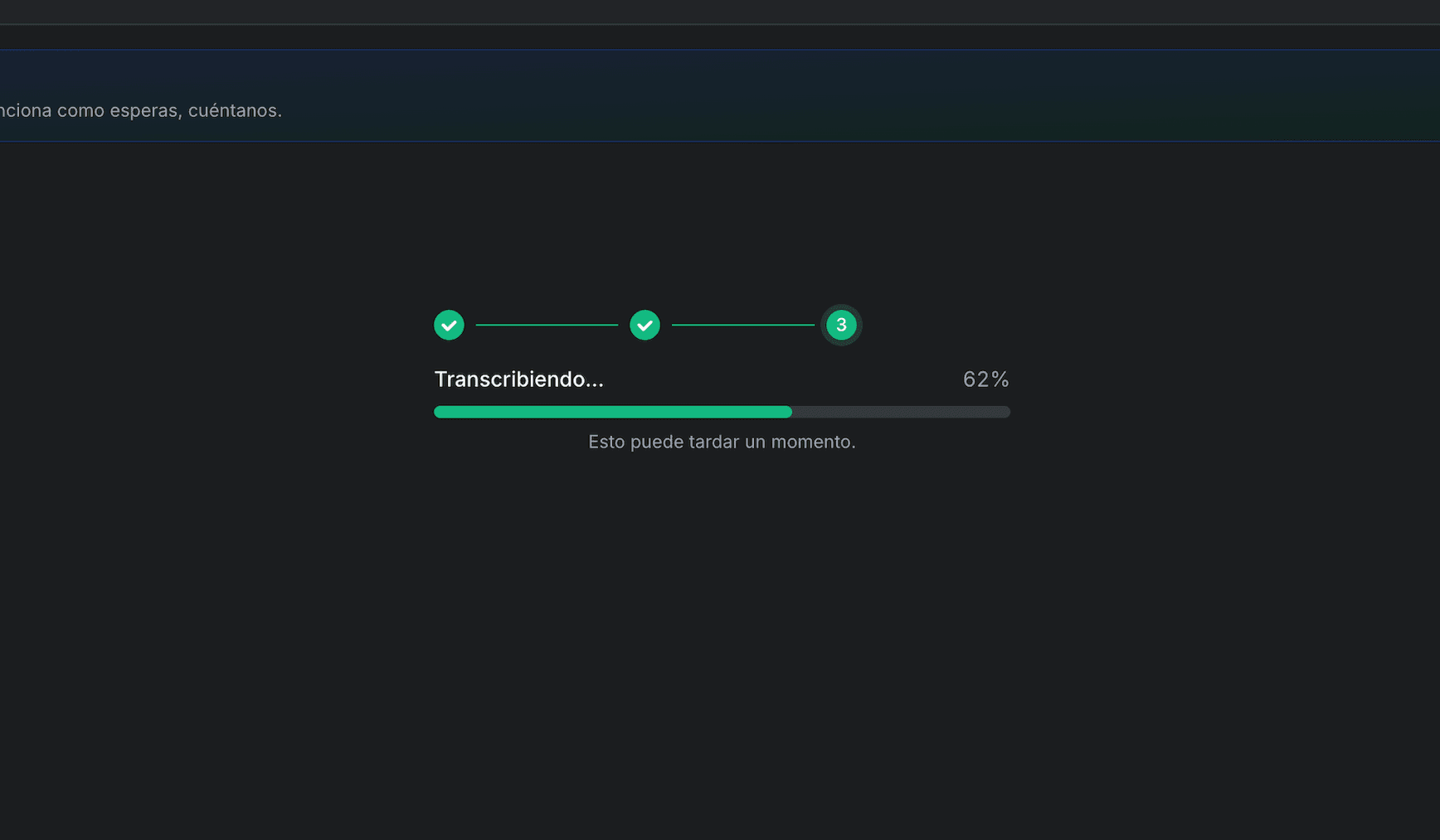 TranscribeGo processing a YouTube video transcription